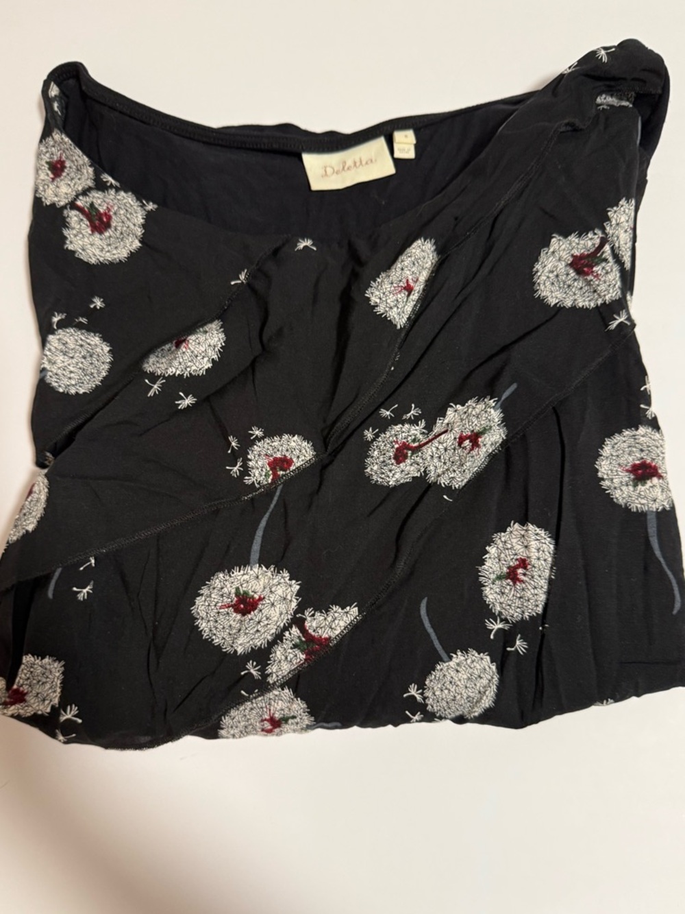 Anthropologie Deletta Wished Blooms Dandelion Print Blouse Split Sleeves Flowy - Picture 12 of 12